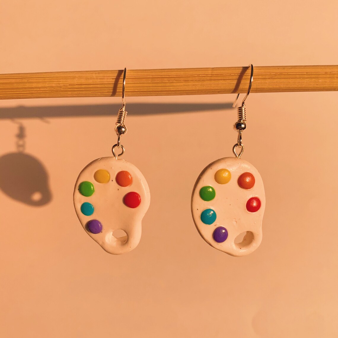 Original Handmade Paint Palette Earrings Gift Ideas Dangling Etsy