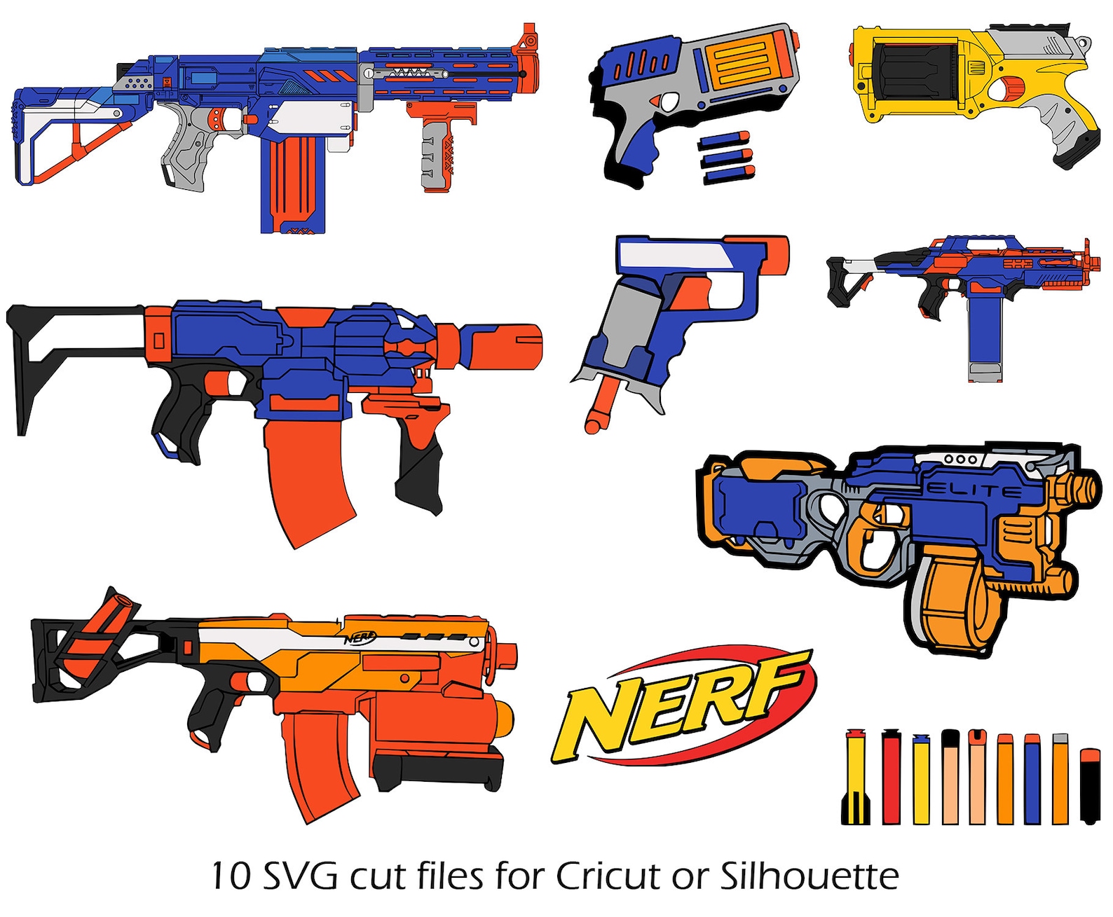 Nerf gun svg Etsy