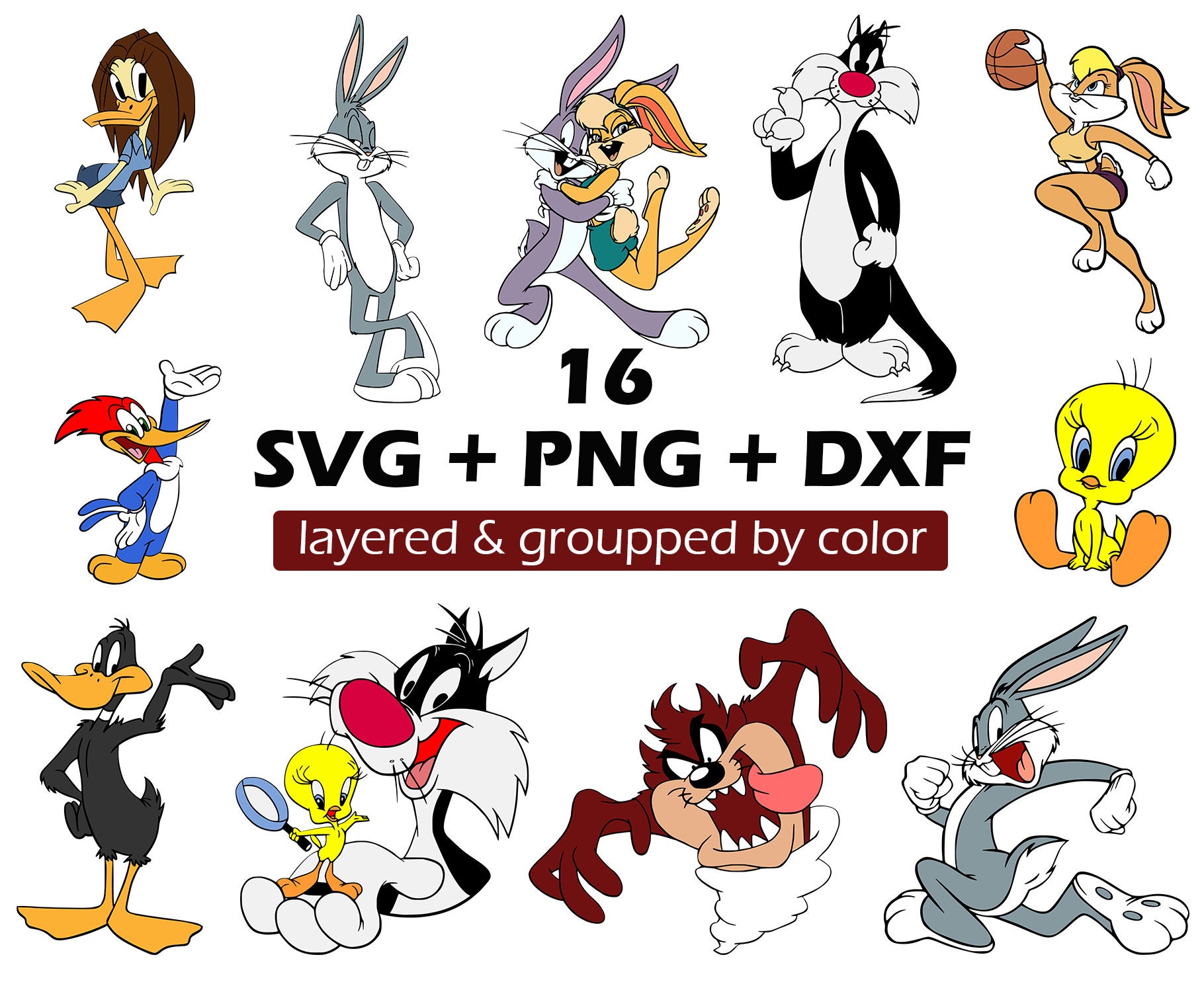 Looney tunes svg Etsy