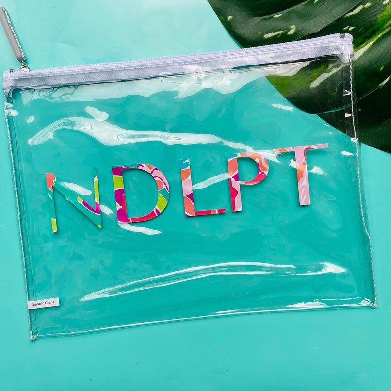 Vinyl Clear Stash Needlepoint Storage Bag With Floral Letters - Etsy
