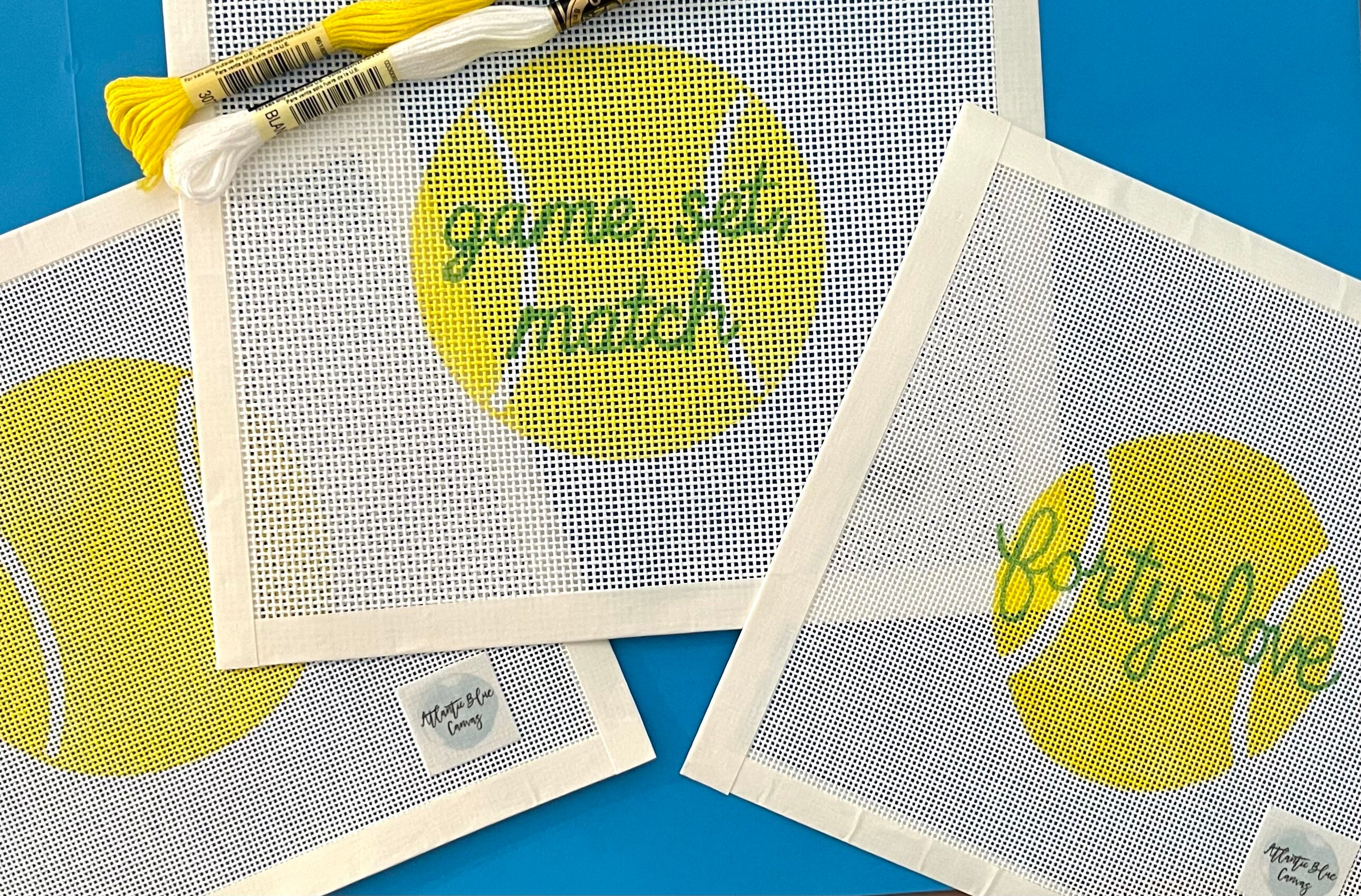 Game Set Match Tennis Ball Needlepoint Canvas Kit Etsy