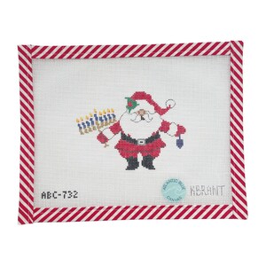 Menorah Santa Needlepoint Canvas