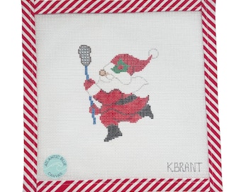 Lacrosse Santa Needlepoint Canvas