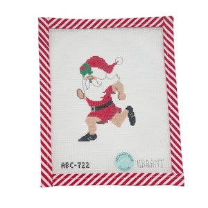 Running Santa Needlepoint Canvas