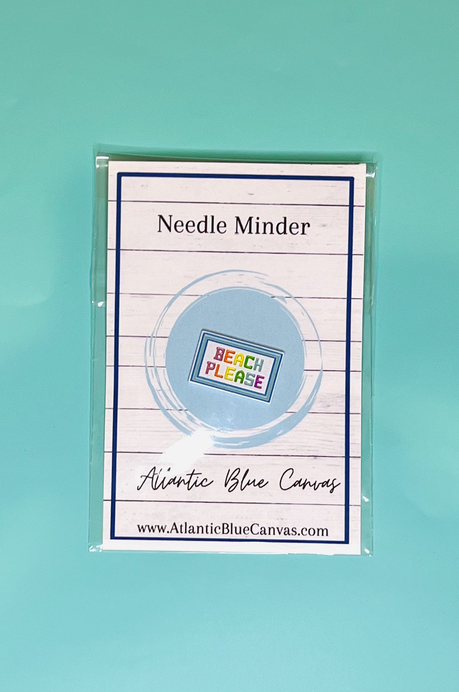 Tennis Ball Needle Minder – Atlantic Blue Canvas