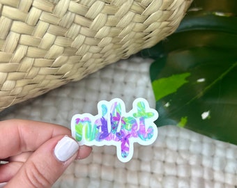 floral pink NDLPT sticker, needlepoint sticker, sewing craft sticker