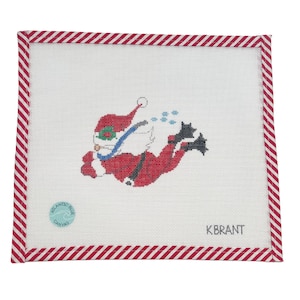 Snorkel Santa Needlepoint Canvas