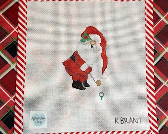Golf Santa, Needlepoint Canvas