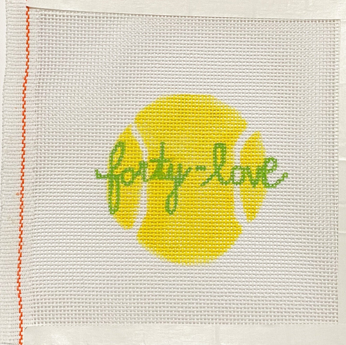 Forty Love Tennis Ball Needlepoint Canvas Etsy