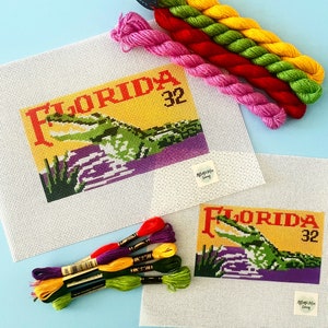 Florida Alligator Needlepoint Canvas Needlepoint Kit