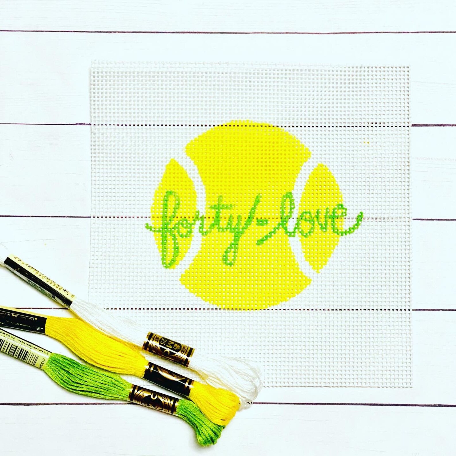 Forty Love Tennis Ball Sports Needlepoint Canvas Kit Etsy Israel
