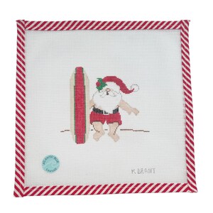 Surf Santa Needlepoint Canvas