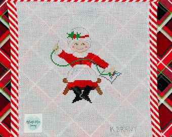 Mrs. Claus Needlepointing