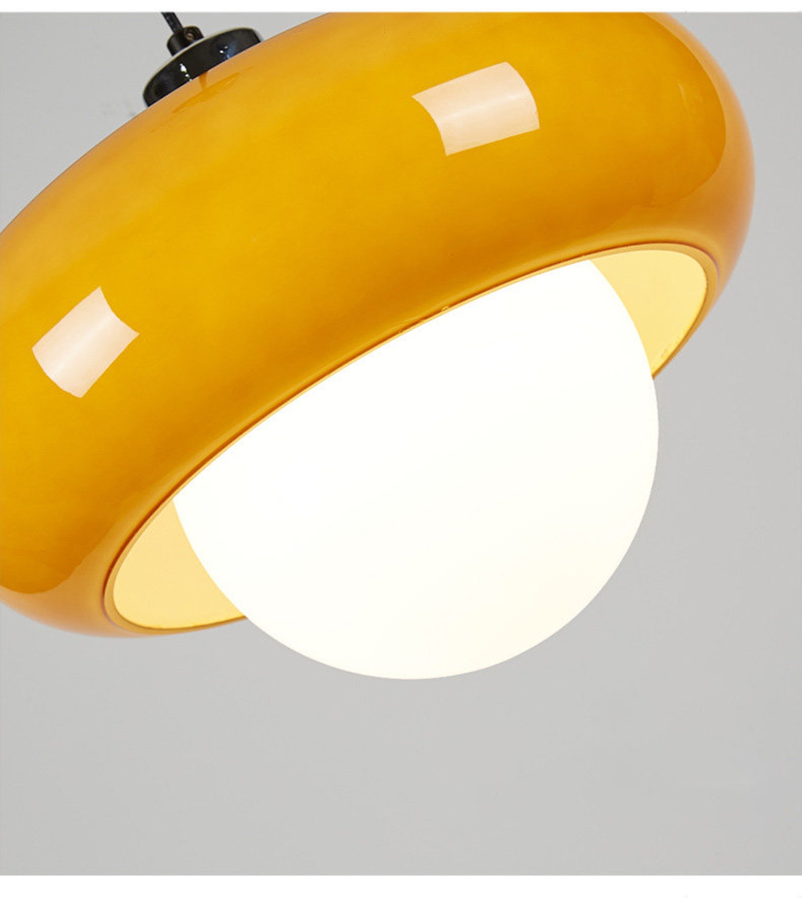Pendant Light Yellow Glass lighting Pendantceiling Etsy