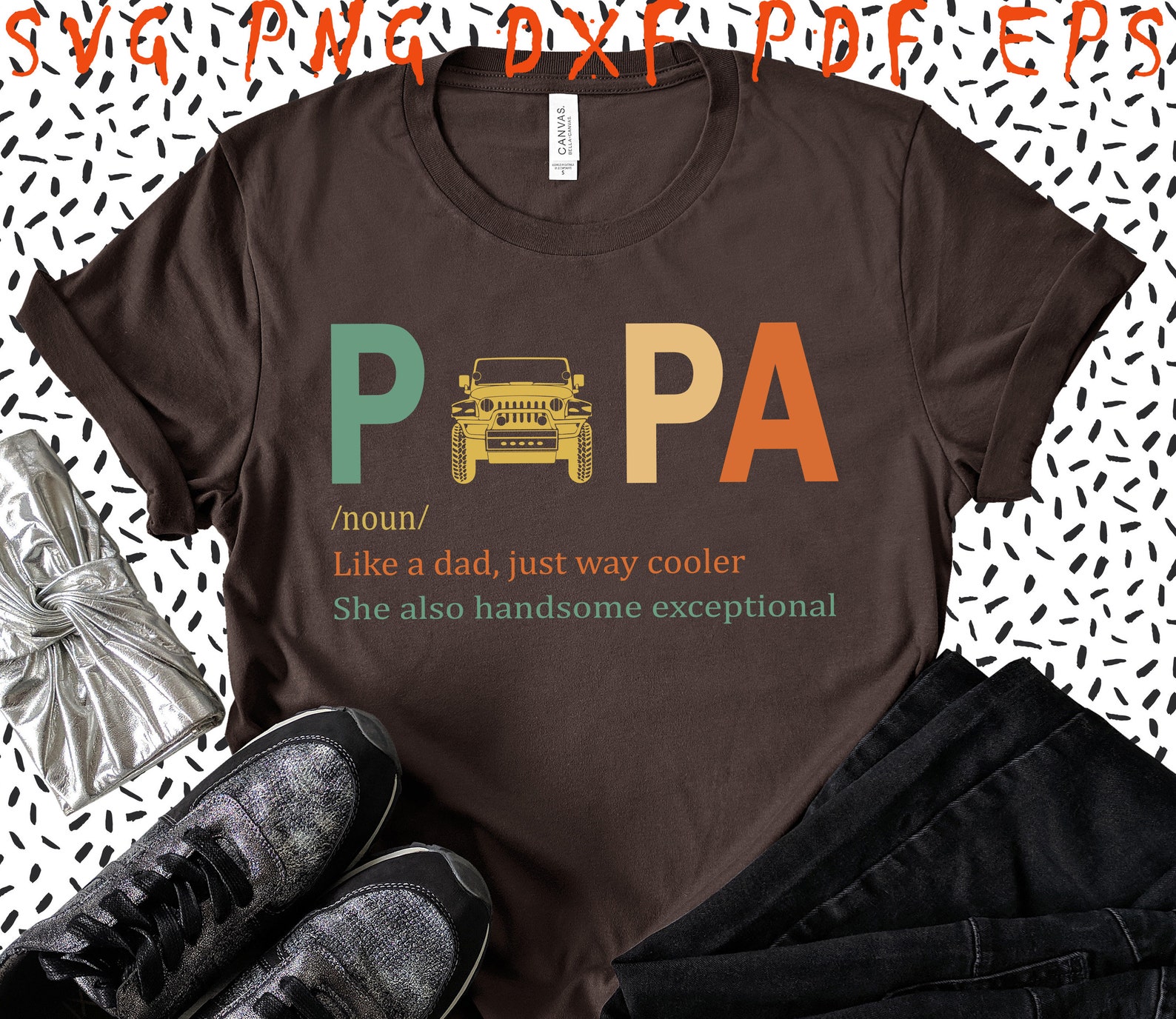 Download Jeep Papa Noun Like A Dad Just Way Cooler Vintage Father's ...
