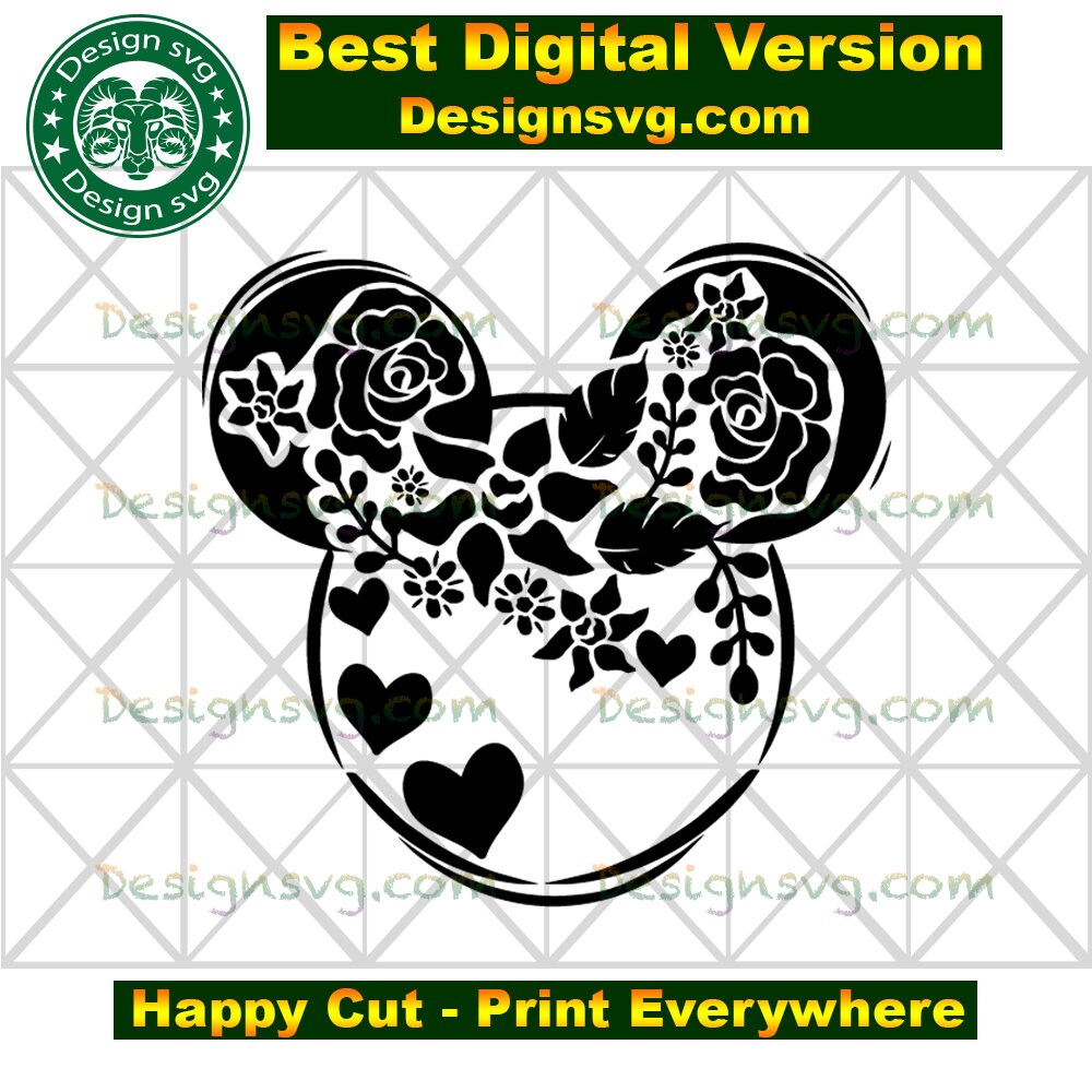 Download Floral Mickey Svg Dateien für Silhouette Dateien für Cricut | Etsy