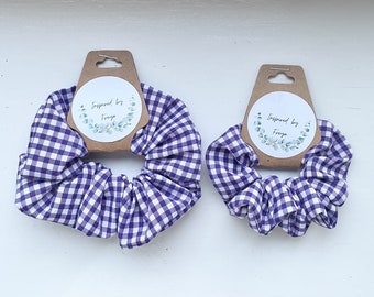 Purple Gingham Scrunchies