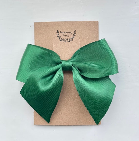 Bottle Green Bow Hair Clip