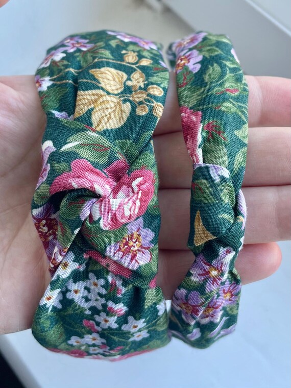 Green Floral Print Knotted Headbands - Etsy