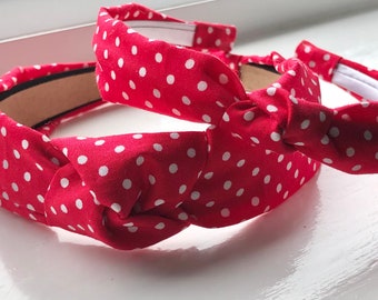 Red Polka Dot Knotted Headbands