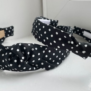 Black Polka Dot Knotted Headbands