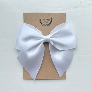 White Bow Hair Clip