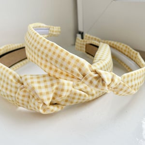 Yellow Gingham Headbands