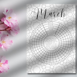 Jährlicher Salat-Tracker | Monatlicher Salat-Tracker | Täglicher Salat Tracker | Muslimischer Habit Tracker |