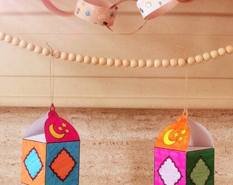 DIY Ramadan Lantern Decorations | Hanging Ramadan Decorations | Ramadan Crafts | Kids Ramadan Activities | Ramadan Lantern