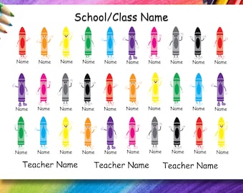 Regalo personalizado de crayón para la clase: regalo de fin de curso para el profesor (descarga digital)