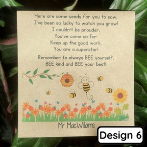 End of Year Gifts for Class | Bee Friendly Seed Packet | End of Term ...