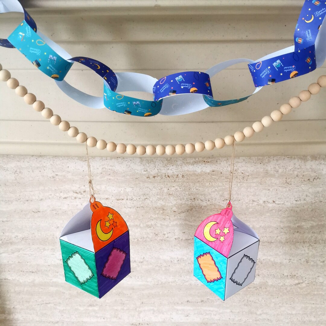 Blue Paper Chain DIY Ramadan Paper Chain | Ramadan Paper Chain | Ramadan Crafts - Etsy ...