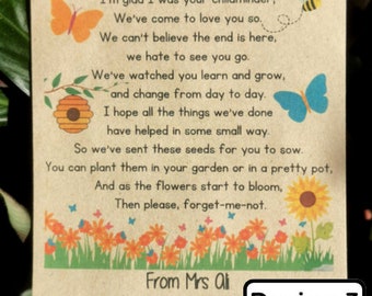 End of Year Gifts for Class Bee Friendly Seed Packet End of Term Gift ...