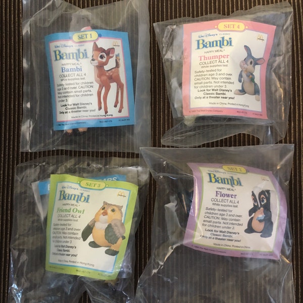 Bambi complete series from the Walt Disney Classic, from McDonald’s, in 1988, unopened!