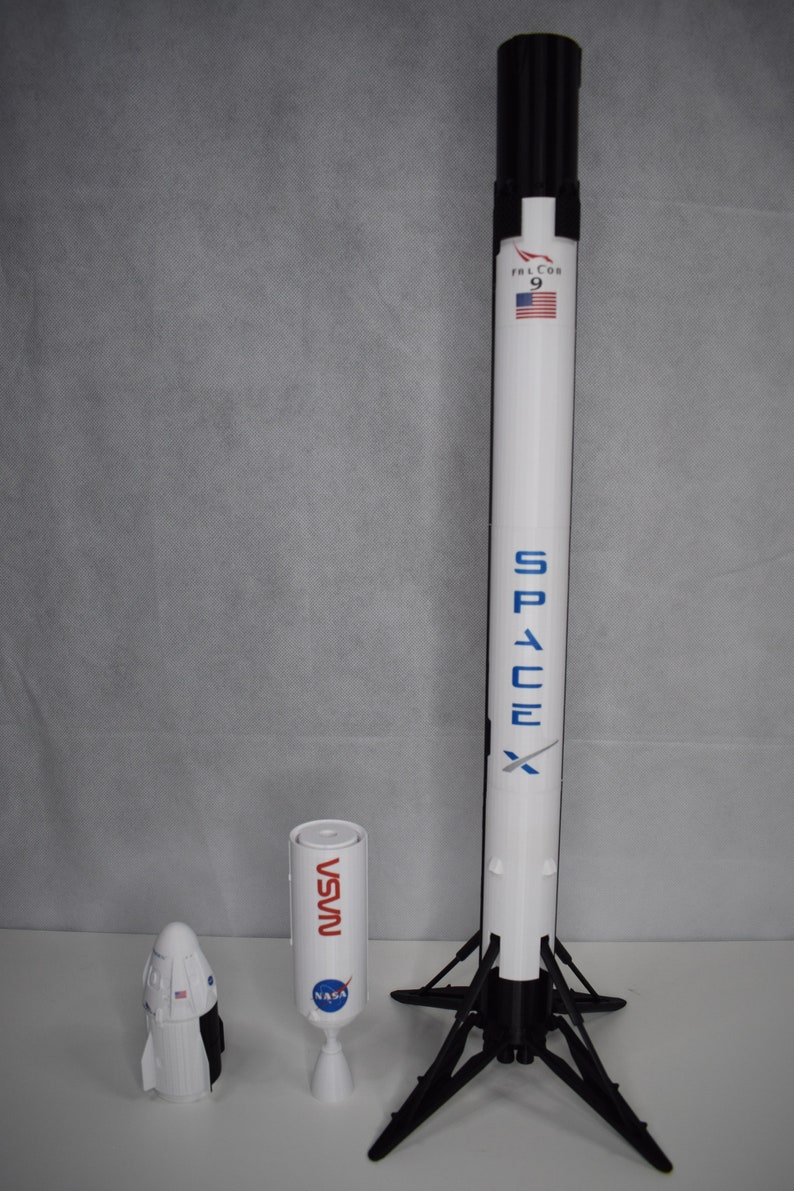 SpaceX Falcon 9 with Dragon Capsule 1:76 84cm/33inch Decals Included Bestseller Best Quality Gift Best ETSY price image 3