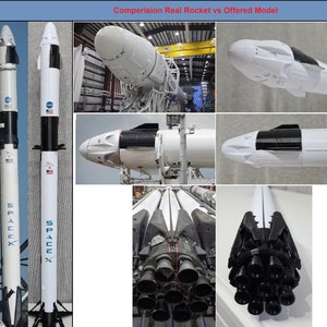 SpaceX Falcon 9 with Dragon Capsule 1:76 84cm/33inch Decals Included Bestseller Best Quality Gift Best ETSY price image 9