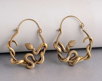 Dainty Snake Shaped Charm Huggie Hoop Earrings
