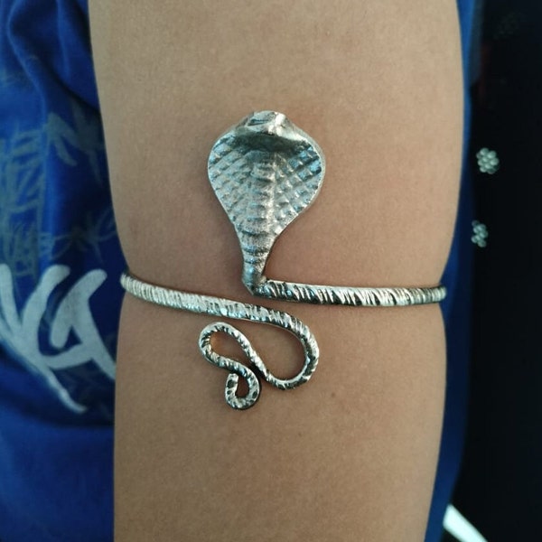 Silver Plated Snake Arm Cuff Bracelet