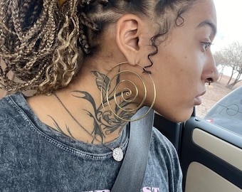 Spiral Earrings, Gold Spiral Threader Earrings, Hoop Earrings, Spiral Jewelry, Geometric Earrings, Tribal Earrings, Minimalist Earrings