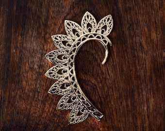 Leaf Ear Cuff Unique Boho Jewelry Brass Bohemian Jewelry Brass Ear Cuff Ear Wrap Ear Cuff Tribal Ear Jewelry Ear Climber Modern Earrings