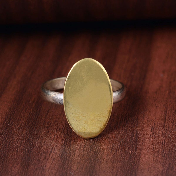 Signet Ring, Gold Signet Ring, Oval Signet Ring, Monogram Ring, Statement Ring, Minimalist Ring, Gift For Her, Dainty Ring, Flat Ring