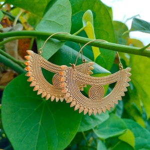 Créoles mandala en laiton, bijoux tribaux du festival du désert