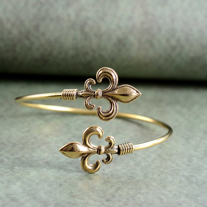 Carol Cassisa Fleur de Lis Wide Brass Cuff main image 1