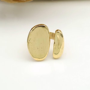 Handmade Brass Chunky Statement Ring, Organic Modern Minimalist Jewelry, Bold Artistic Ring for Women