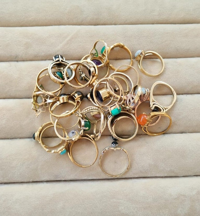 Mystery Pack of Rings, Gemstone Rings, Bulk Ring Lot, Wholesale Rings ...