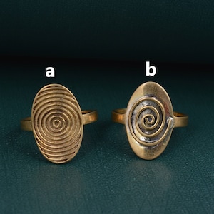 Gold Minimalist Ring Spiral Solid Brass Ring