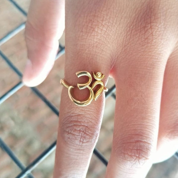Om Ring, Brass Ring, Ohm Ring, Designer Brass Ring, Vintage Ring, Dainty Ring, Handmade Ring, Meditation Ring, Religious Ring, Yoga Ring