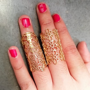 調節可能な真鍮製関節炎リング、ボヘミアンナックルスプリントリング