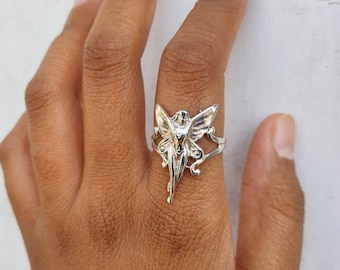 925 Sterling Silver Plated Ring with Faerie Fairy Design