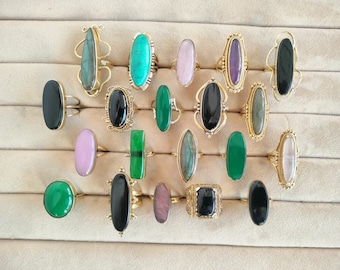 Mystery Pack of Rings, Gemstone Rings, Bulk Ring Lot, Wholesale, Crystal Rings, Statement Rings, Vintage Look Rings, Mix Sizes 5US to 10US